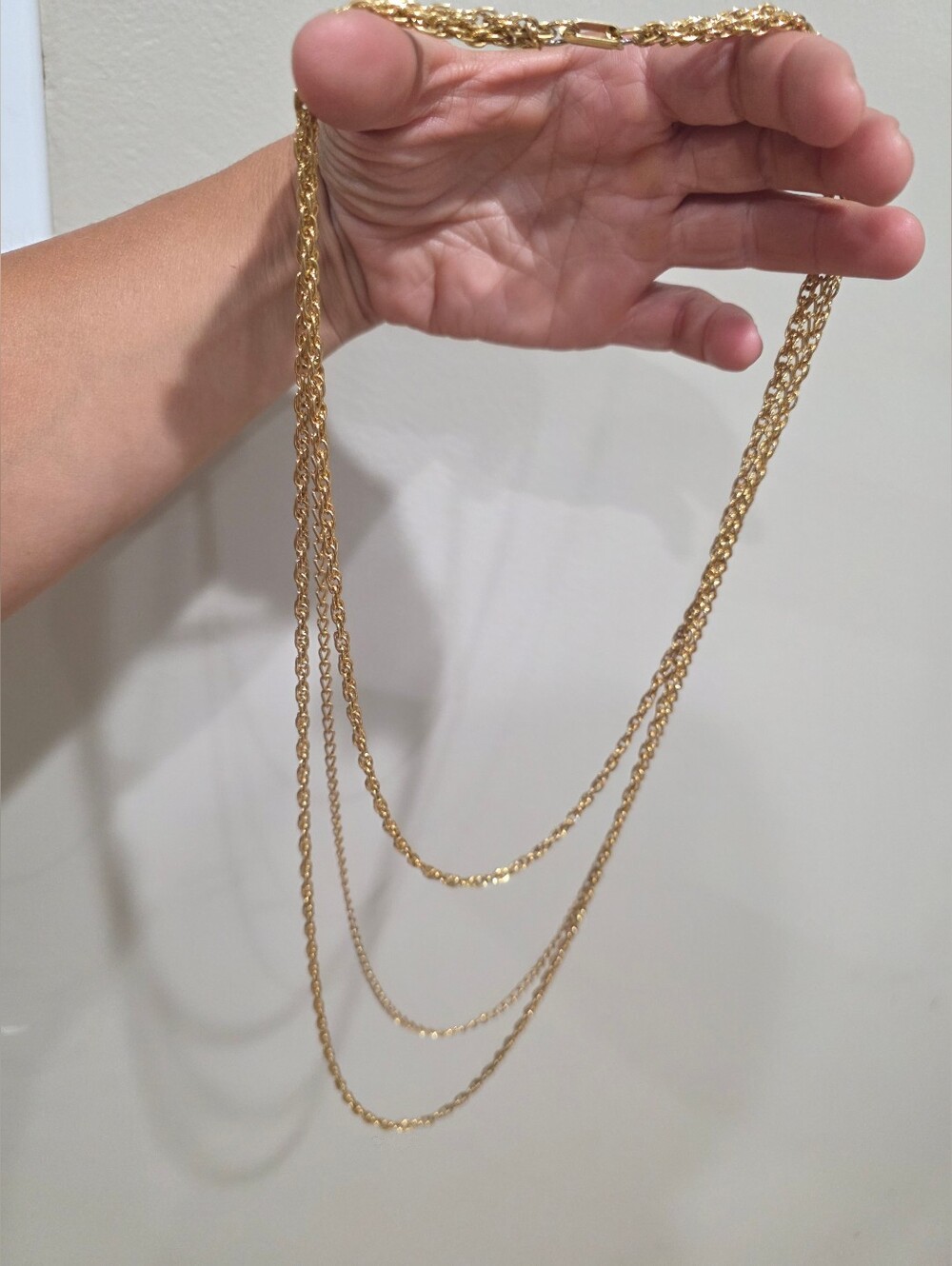 Elegant Imitation Gold Multi-Strand Rope Chain Necklace - Women Jewelry Lovely
